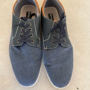 Men's Navy Casual Slip-On Loafers with Brown Accent